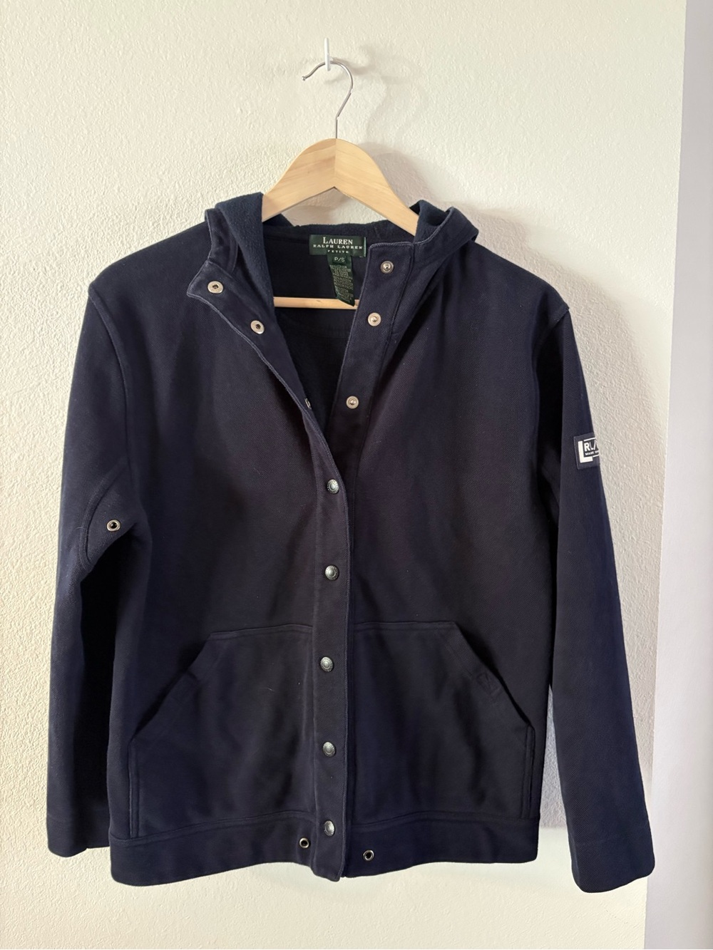 Coastal Grandma Navy Petite Pullover Nautical Sweatshirt Size SP